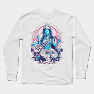 Revering Sarasvati: The Hindu Goddess of Knowledge, Wisdom, and the Arts Long Sleeve T-Shirt